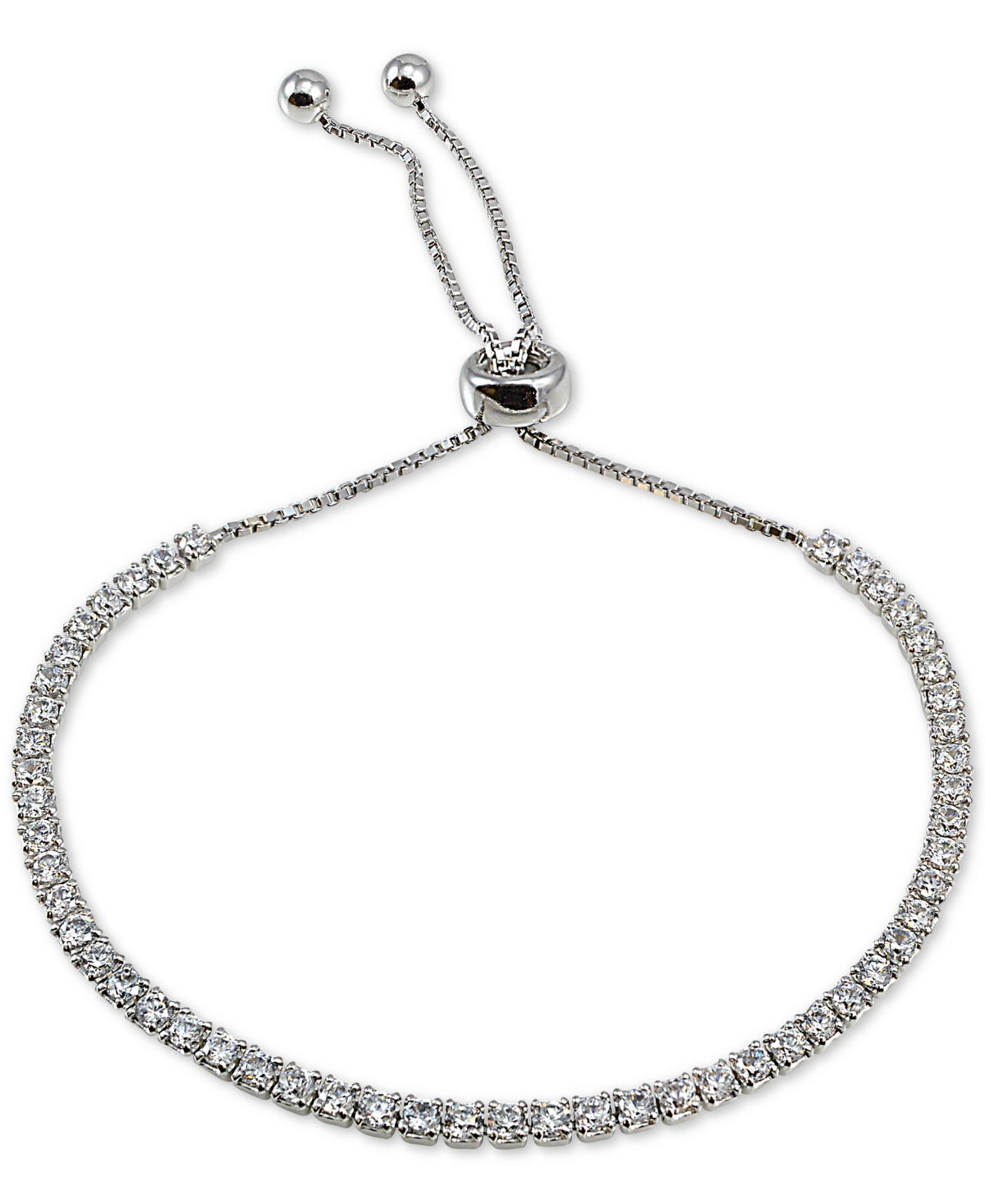 Cubic Zirconia Bolo Bracelet in Sterling Silver, Created for Macy's - Sterling Silver