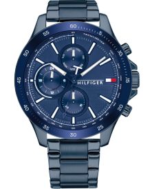 Men's Chronograph Blue Stainless Steel Bracelet Watch 46mm 