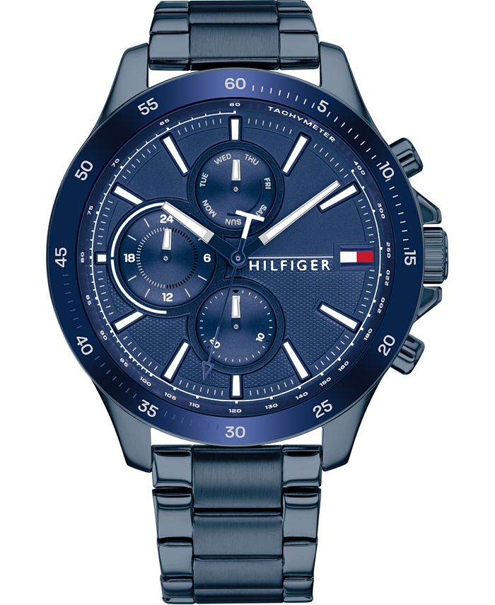 Tommy Hilfiger Men's Chronograph Blue Stainless Steel Bracelet Watch ...