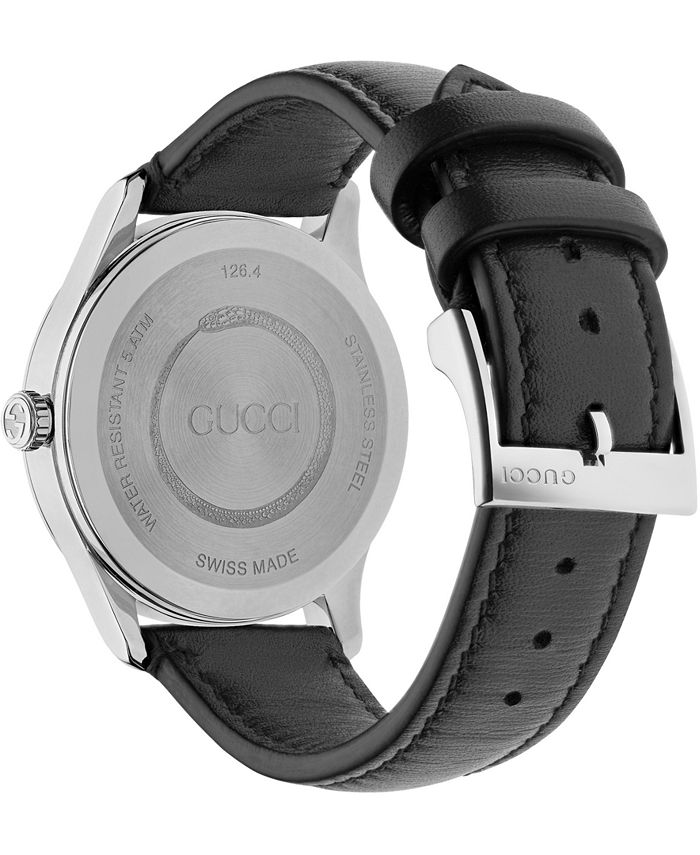 Gucci Men's Swiss G-Timeless Black Leather Strap Watch 38mm, Created ...