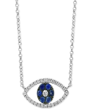 image of Effy Sapphire (1/6 ct. t.w.) & Diamond (1/6 ct. t.w.) Evil Eye 18