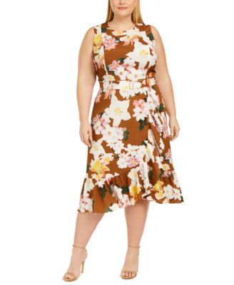 macy's calvin klein plus size dress