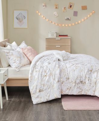 Intelligent Design Magnolia Metallic Floral 5-Piece Full/Queen Comforter Set