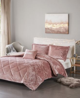 Felicia Velvet 4-Piece Duvet Cover Set, Full/Queen