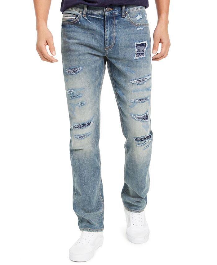 Sun + Stone Men's Slim-Fit Fulton Patched Jeans, Created for Macy's ...