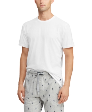 Shop Polo Ralph Lauren Men's Cotton Jersey Sleep Shirt In White