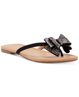 macy's black flat sandals