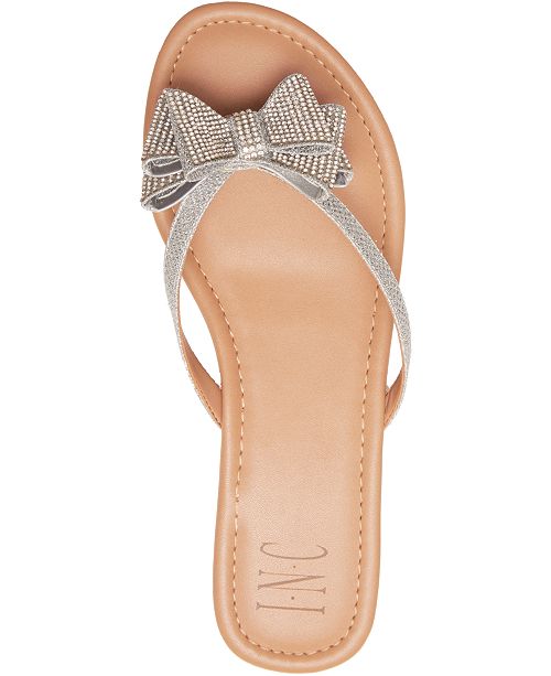 inc international concepts women's mabae bow flat sandals