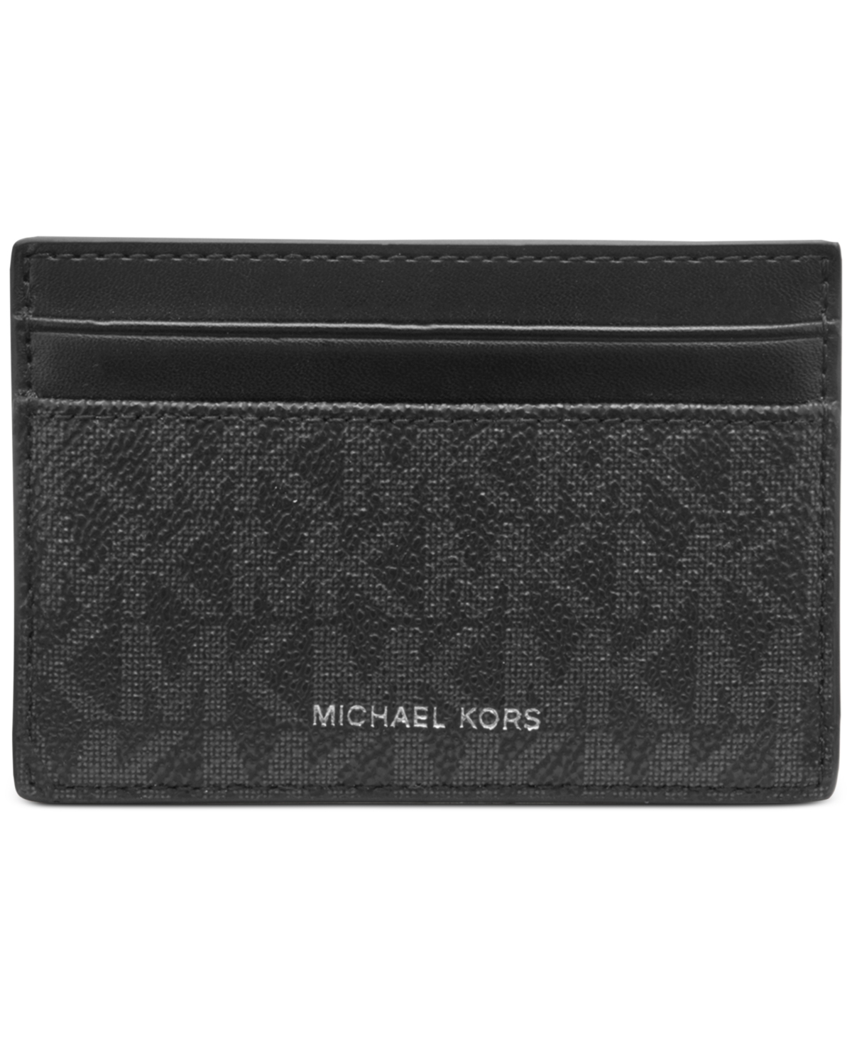 Shop Michael Kors Men's Mason Signature Card Case In Black