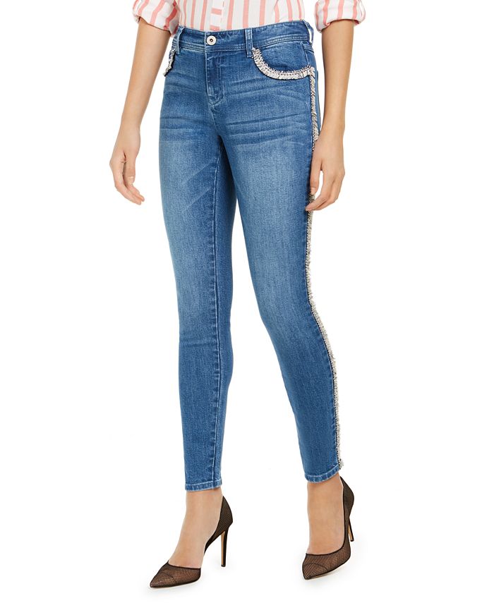 INC International Concepts INC Tweed-Trim High-Rise Skinny Jeans ...