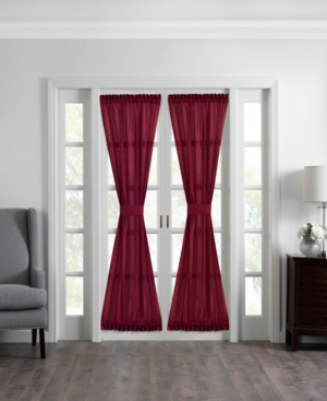 Elrene Colette Faux Silk 54" X 72" French Door Window Panel In Red