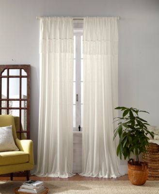 Elrene Home Fashions - Calypso 52" x 84" Macram&eacute; Tassel Semi-Sheer Curtain Panel