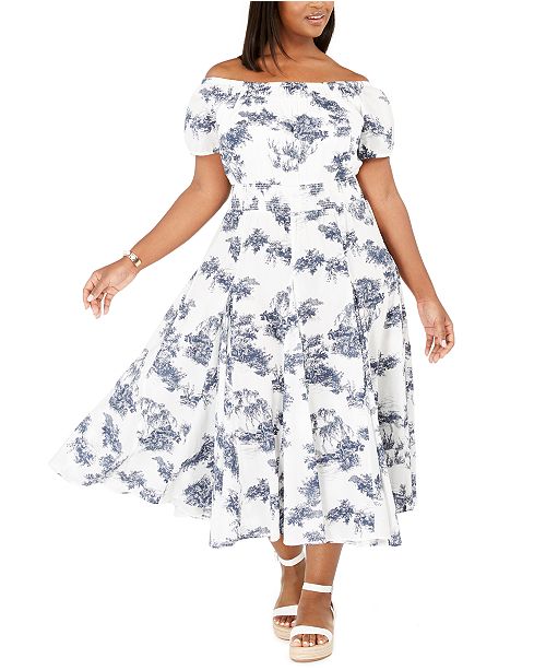 Inc International Concepts Inc Plus Size Printed Off The Shoulder