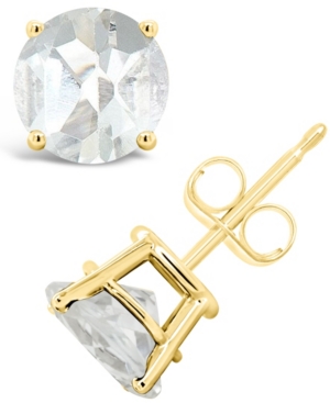 image of White Topaz (3 ct. t.w.) Stud Earrings in 14K Yellow Gold
