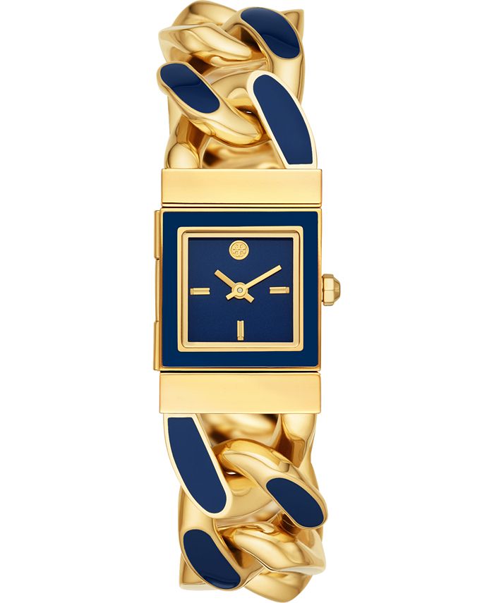 T Monogram Tory Watch, Navy/Gold-Tone Stainless Steel, 37 x 37 MM: Women's  Watches, Strap Watches