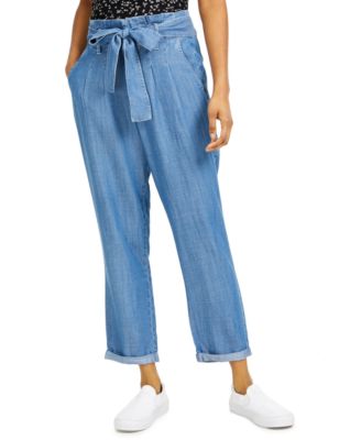 Indigo Rein - Juniors' High-Rise Paperbag Pants