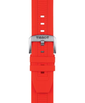Tissot Men's Swiss Chronograph T-Sport T-Race Red Silicone Strap Watch 47.6mm