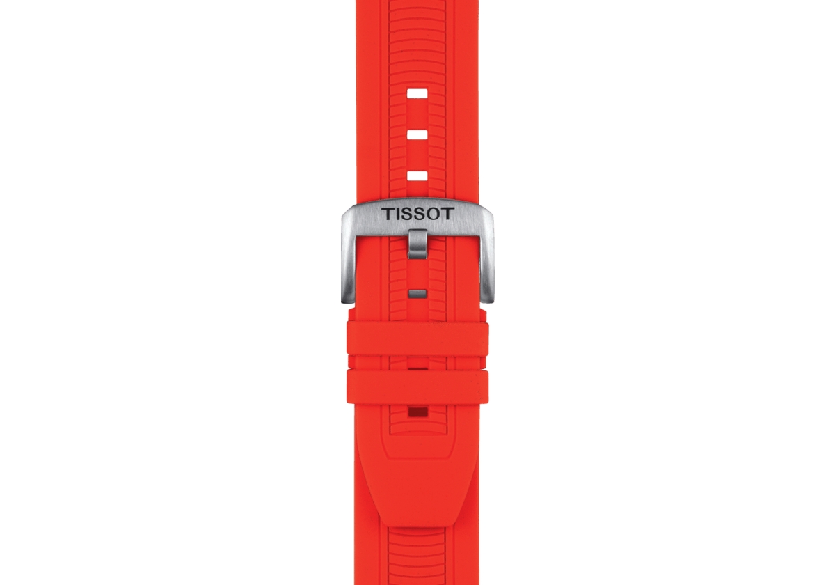 Shop Tissot Men's Swiss Chronograph T-sport T-race Red Silicone Strap Watch 47.6mm