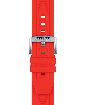 Tissot - Men's Swiss Chronograph T-Sport T-Race Red Silicone Strap Watch 47.6mm