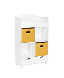 Book Nook Collection Kids Cubby Storage Cabinet with Bookrack