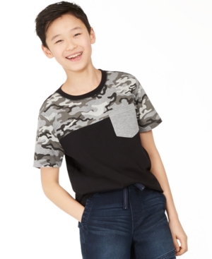 image of Epic Threads Big Boys Camo Colorblocked Pocket T-Shirt, Created for Macy-s