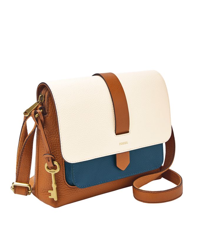 Fossil Kinley Small Colorblock Leather Crossbody Macy's