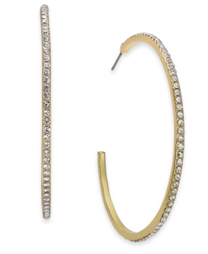 image of Inc Large Pave C-Hoop Earrings, 2.45