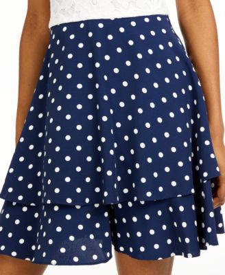 B Darlin Juniors' Lace & Polka Dot Dress - Macy's