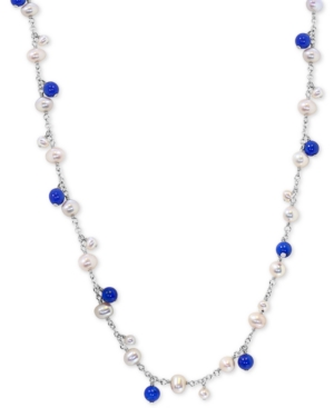 image of Effy Cultured Freshwater Pearl (4 & 6mm) & Lapis Lazuli 21
