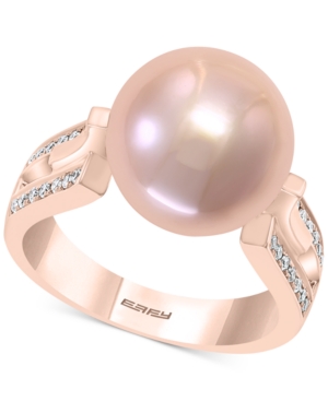 image of Pink Cultured Freshwater Pearl (12mm) & Diamond (1/8 ct. t.w.) in 14k Rose Gold