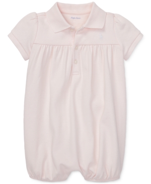 Ralph Lauren Baby Girls Interlock Bubble Cotton Shortall
