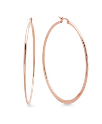 18K Rose Gold Plated Stainless Steel Hoop Earrings
