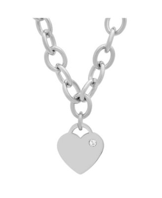 Ladies Stainless Steel Heart Charm Necklace
