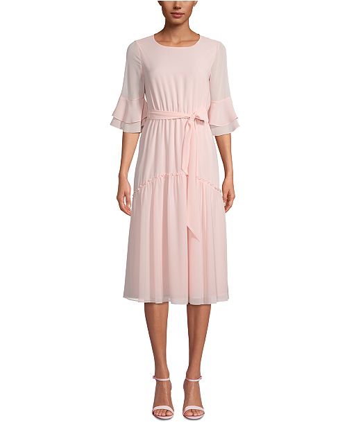 Anne Klein Ruffled A-Line Dress & Reviews - Dresses - Women - Macy's
