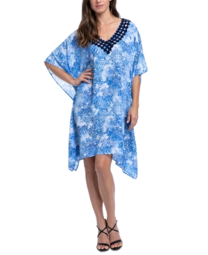 PROFILE BY GOTTEX PROFILE BY GOTTEX TAJ MAHAL PRINTED TUNIC SWIM COVER-UP WOMEN'S SWIMSUIT