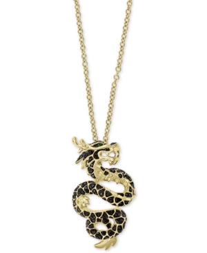 image of Effy Diamond (1/2 ct. t.w.) & Tsavorite Accent Dragon 18