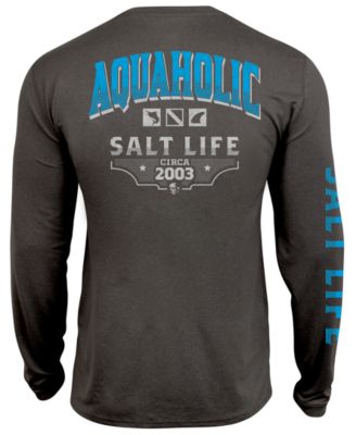 Salt Life - Men's Aquaholic Icons UPF Performance Graphic Long Sleeve T-Shirt