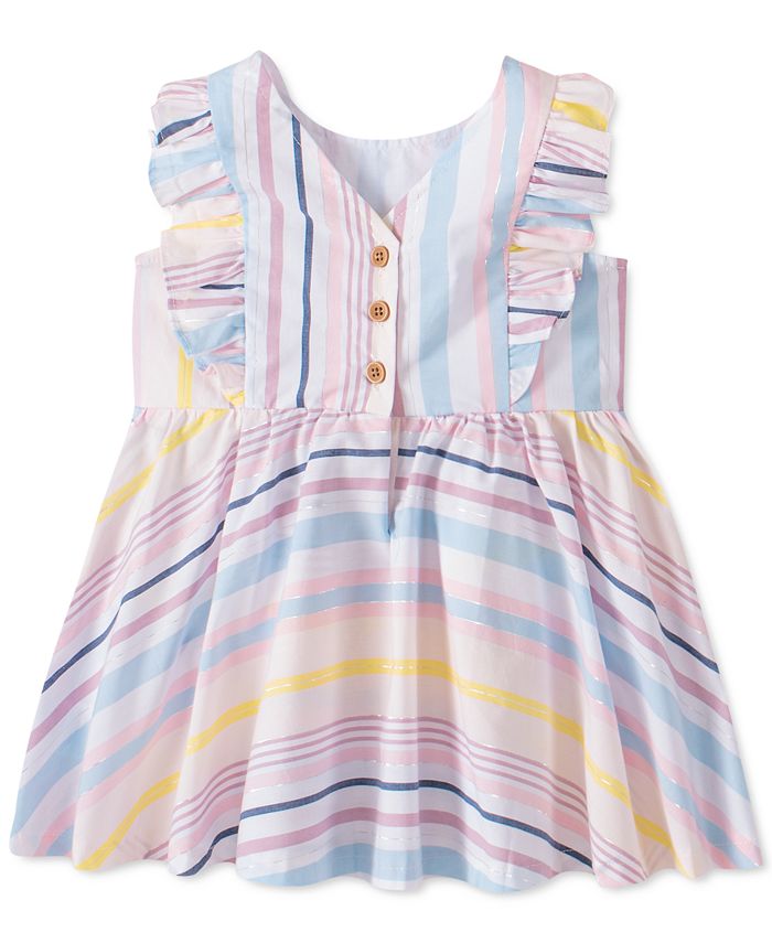 Calvin Klein Toddler Girls Cotton Striped Dress - Macy's