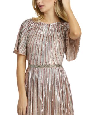 macy's gold sequin dress