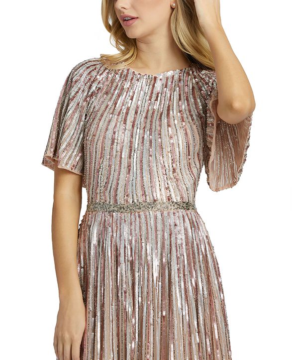 mac duggal iridescent sequin gown
