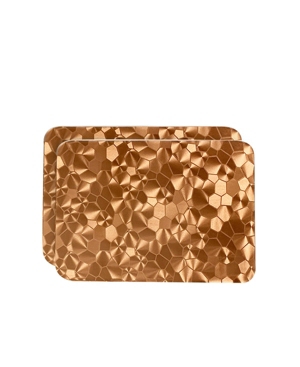 Dainty Home Reversible Metallic Shimmering Water Cube Dining Table Indoor Outdoor Placemats - Set of 2