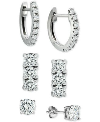 Giani Bernini - 3-Pc. Cubic Zirconia Earring Set in Sterling Silver