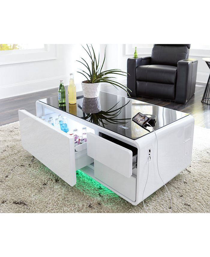 Sobro Smart Storage Coffee Table with Refrigerated Drawer - Macy's  Coffee  table with storage, Coffee table with fridge, Stylish coffee table