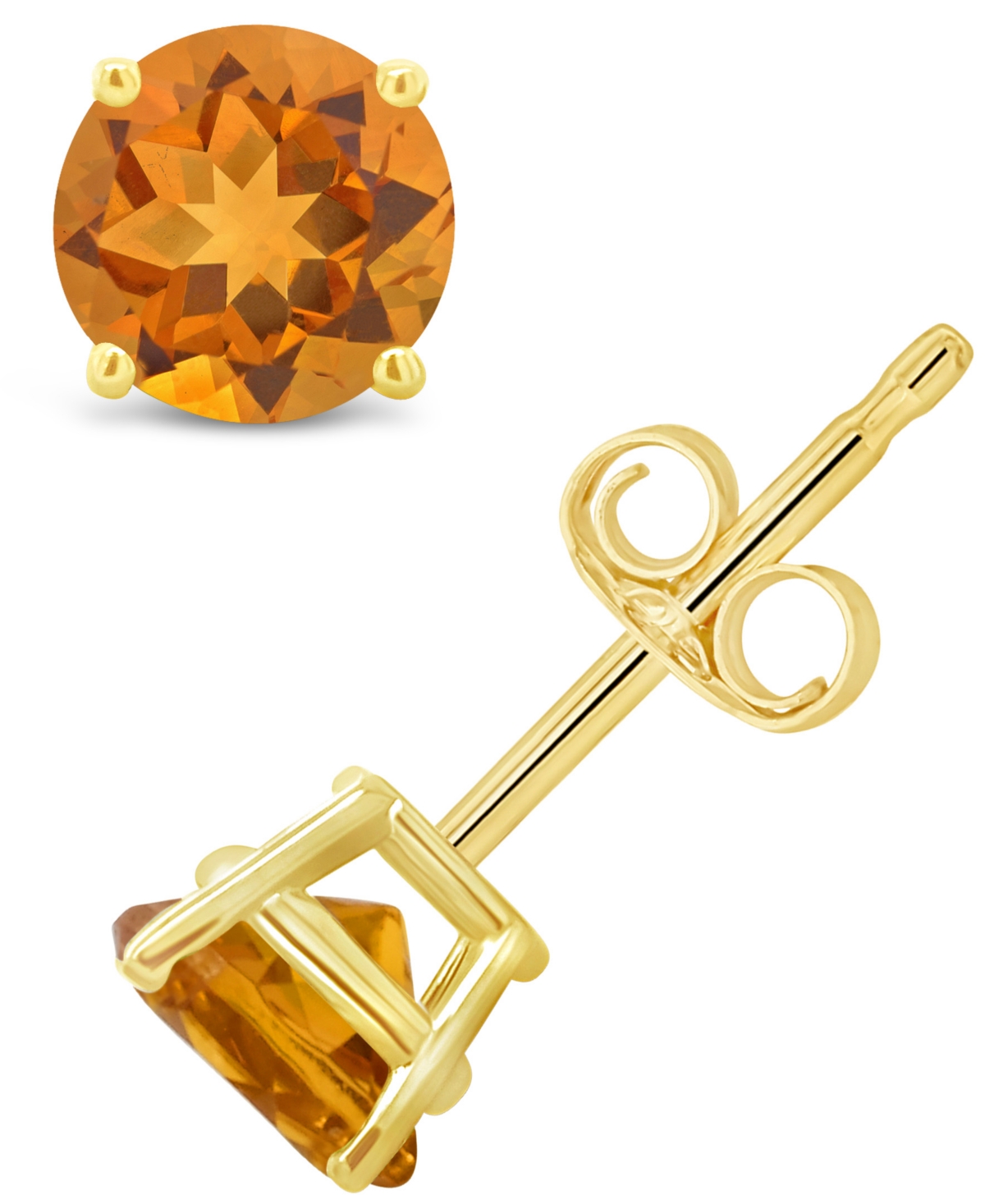 Citrine (9/10 ct. t.w.) Stud Earrings in 14K White or- Yellow Gold