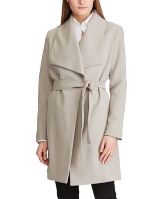 ralph lauren belted crepe coat