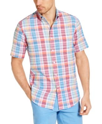 Club Room - Men's Calder Check Short Sleeve Shirt