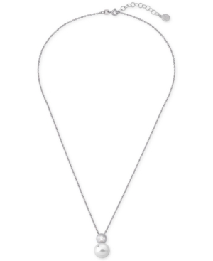 image of Majorica Sterling Silver Imitation Pearl Pendant Necklace, 16