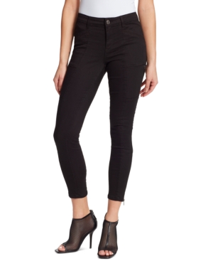 image of Skinnygirl Todd Mid-Rise Zipper-Trim Skinny Ankle Jeans