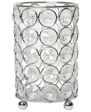 Elegant Designs Elipse Crystal Decorative Flower Vase, Candle Holder, Wedding Centerpiece In Chrome