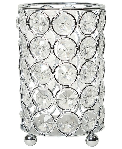Elegant Designs Elipse Crystal Decorative Flower Vase Candle